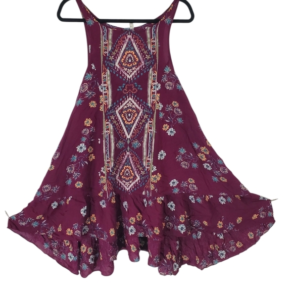 Free People Annka Boarder Slip Dress Black Multi Boho Size Med - Picture 6 of 12